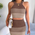 Fashionable Gradient Crop Top & Skirt Suit - Dating Outfit