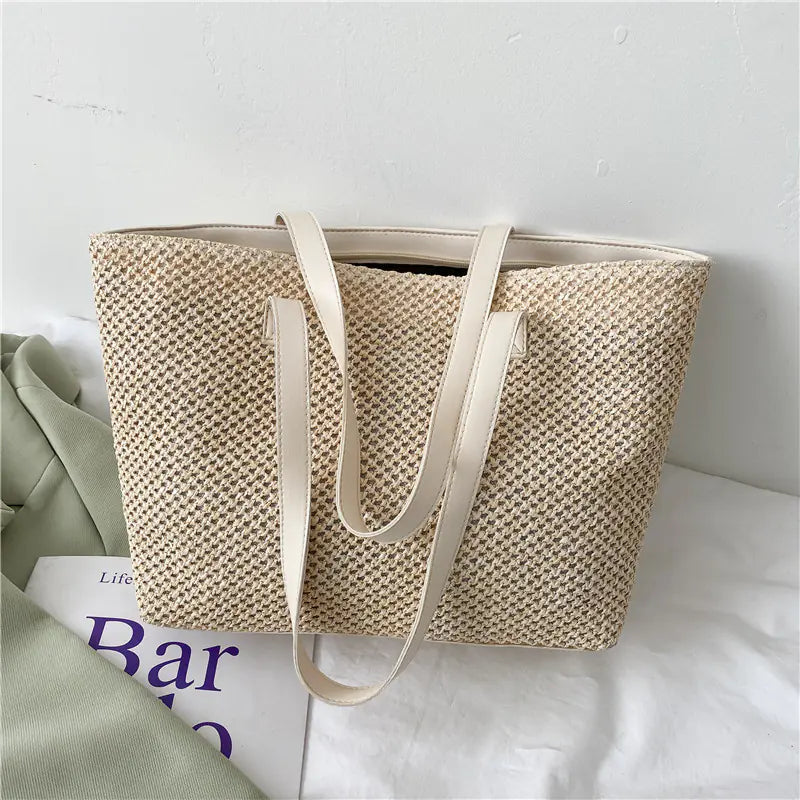 Chic Woven Tote Bag - Large Capacity Beach Shoulder Bag