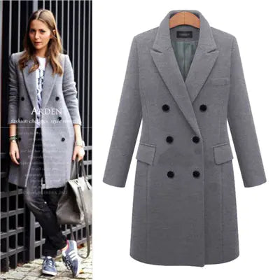 Mid-Length Wool Blend Trench Coat - Women's Outerwear