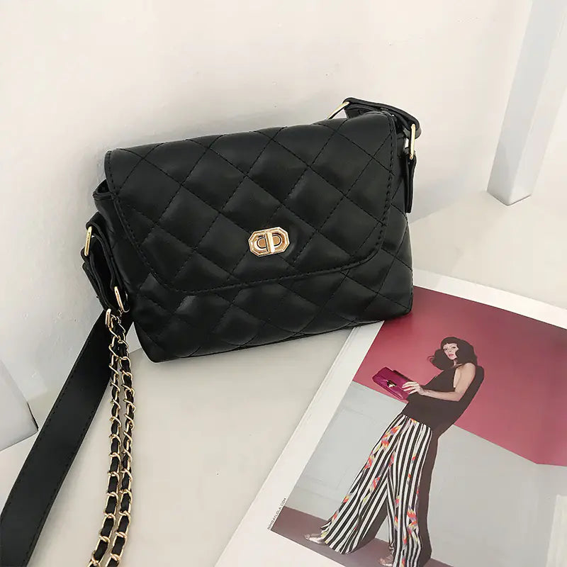 Classic Leather Crossbody Bag - PU Diagonal Shoulder Bag 25cm | Lightweight & Stylish