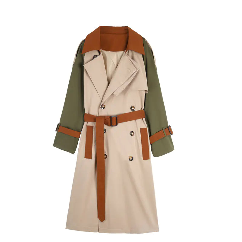 Spring Autumn Vintage Long Windbreaker Trench Coat