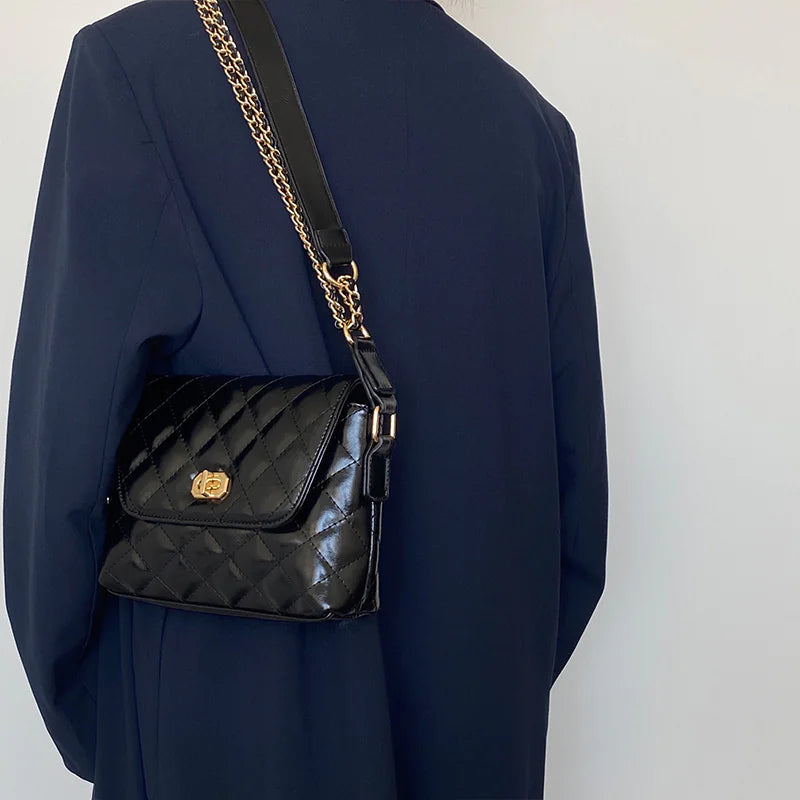 Classic Leather Crossbody Bag - PU Diagonal Shoulder Bag 25cm | Lightweight & Stylish