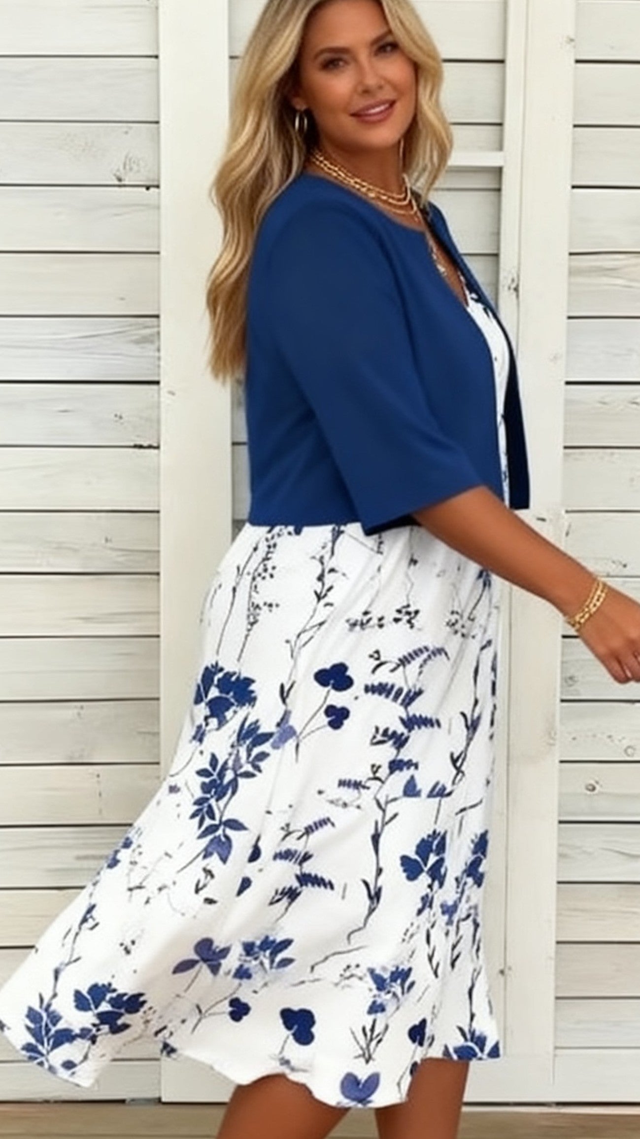 Elegant V-Neck Long Dress - Women's Two-Piece Set 2024