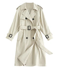 High Fashion Women's Trench Coat - Double-Breasted Style