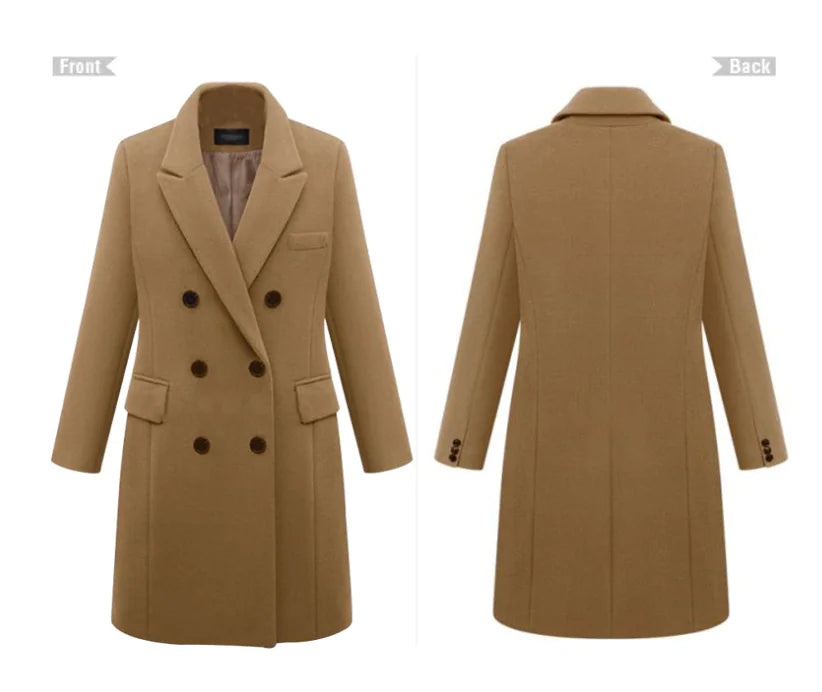 Mid-Length Wool Blend Trench Coat - Women's Outerwear