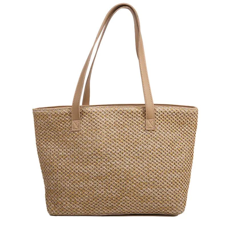 Chic Woven Tote Bag - Large Capacity Beach Shoulder Bag