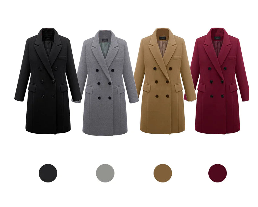 Mid-Length Wool Blend Trench Coat - Women's Outerwear